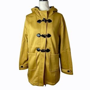 NWT Mustard Yellow Toggle Hooded Coat | Medium | Fall Winter Jacket w/ Pockets L